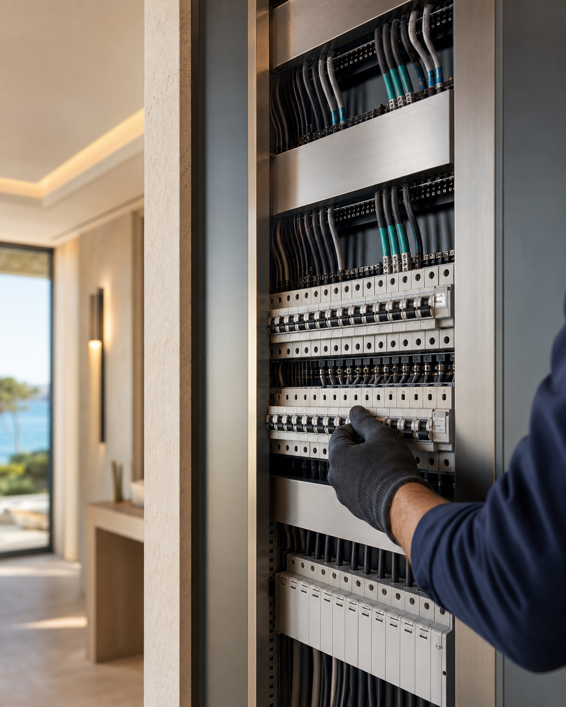 Electrical distribution and lighting installation