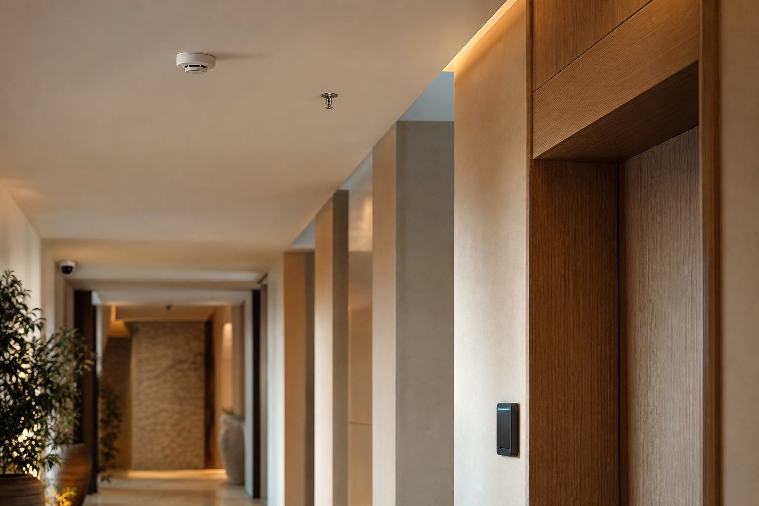 Fire safety, CCTV and access-control systems